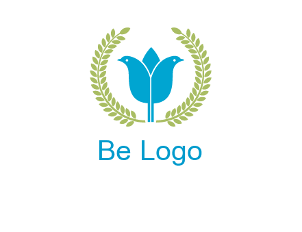 2 birds in leaf branch logo