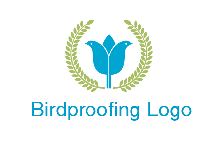 2 birds in leaf branch logo