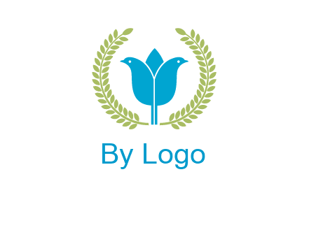 2 birds in leaf branch logo