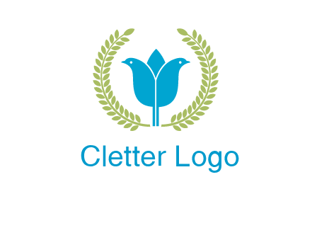 2 birds in leaf branch logo