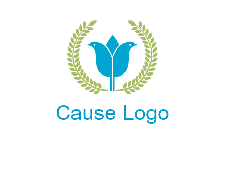 2 birds in leaf branch logo
