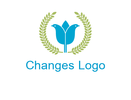 2 birds in leaf branch logo