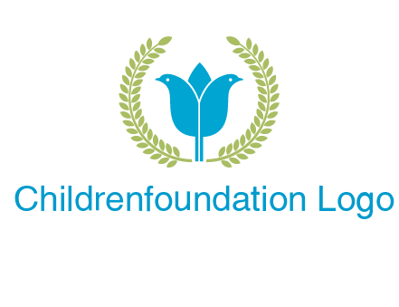 2 birds in leaf branch logo