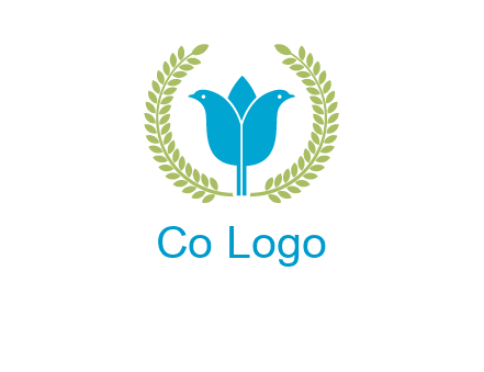 2 birds in leaf branch logo