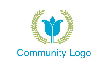 2 birds in leaf branch logo