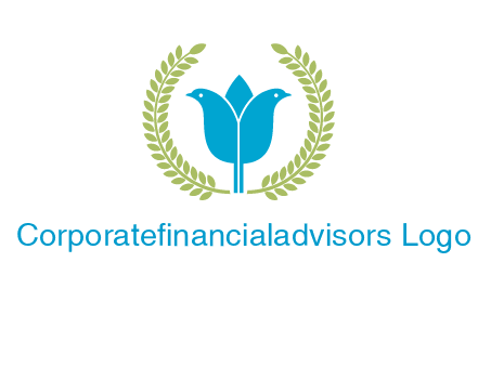 2 birds in leaf branch logo