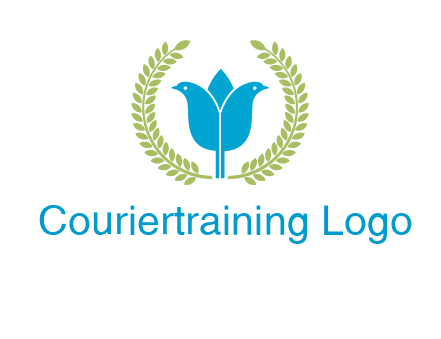 2 birds in leaf branch logo
