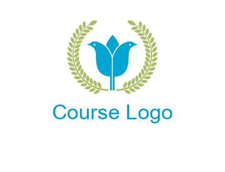 2 birds in leaf branch logo