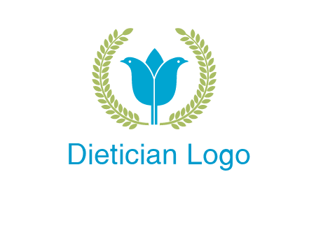 2 birds in leaf branch logo