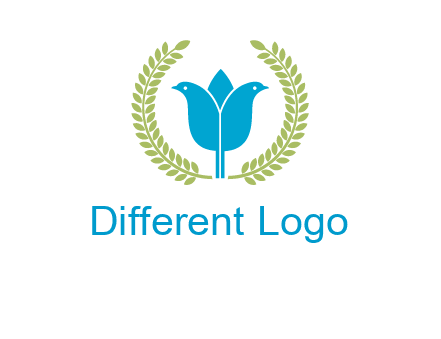 2 birds in leaf branch logo
