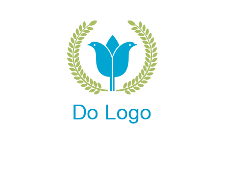 2 birds in leaf branch logo