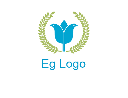 2 birds in leaf branch logo