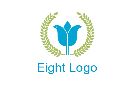 2 birds in leaf branch logo