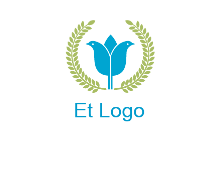 2 birds in leaf branch logo
