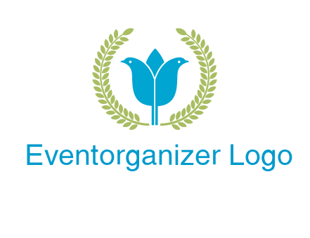 2 birds in leaf branch logo