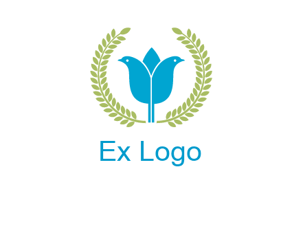 2 birds in leaf branch logo