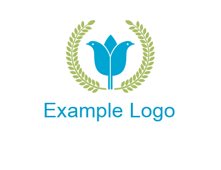 2 birds in leaf branch logo