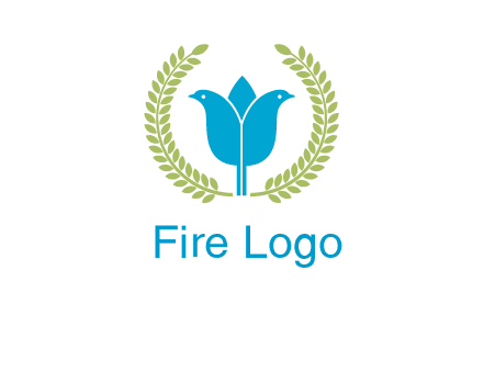 2 birds in leaf branch logo