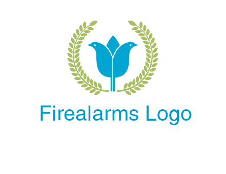 2 birds in leaf branch logo