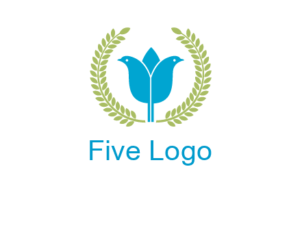 2 birds in leaf branch logo