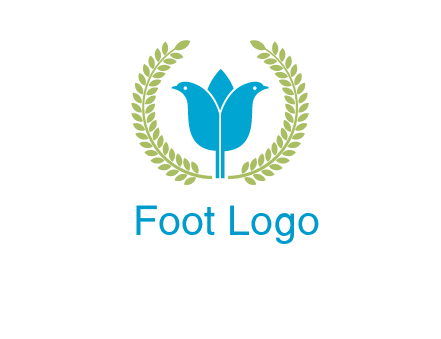 2 birds in leaf branch logo