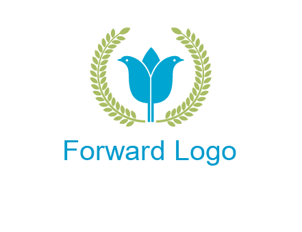 2 birds in leaf branch logo