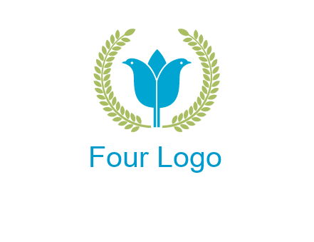 2 birds in leaf branch logo