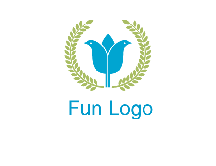 2 birds in leaf branch logo