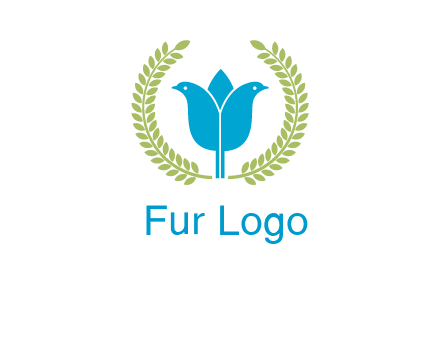 2 birds in leaf branch logo