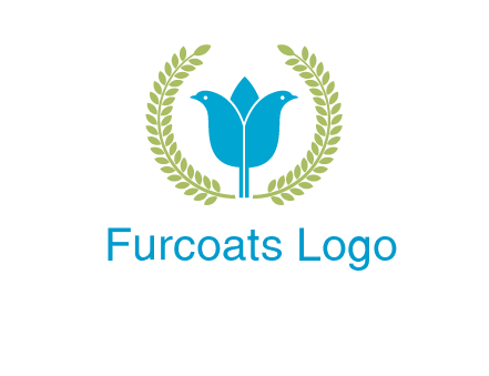 2 birds in leaf branch logo