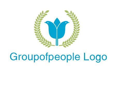2 birds in leaf branch logo