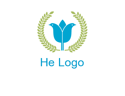 2 birds in leaf branch logo