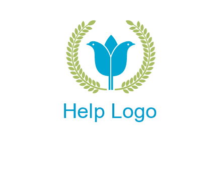 2 birds in leaf branch logo