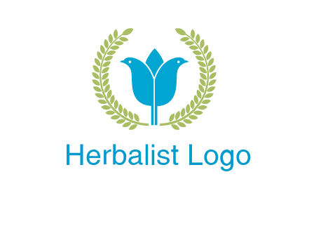 2 birds in leaf branch logo