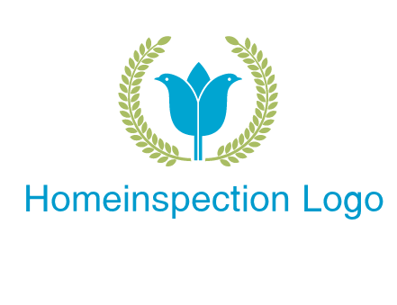 2 birds in leaf branch logo