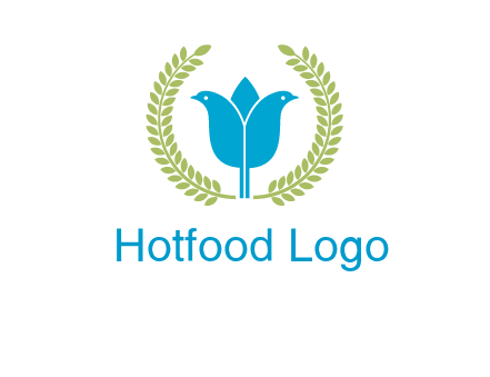 2 birds in leaf branch logo