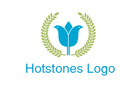 2 birds in leaf branch logo