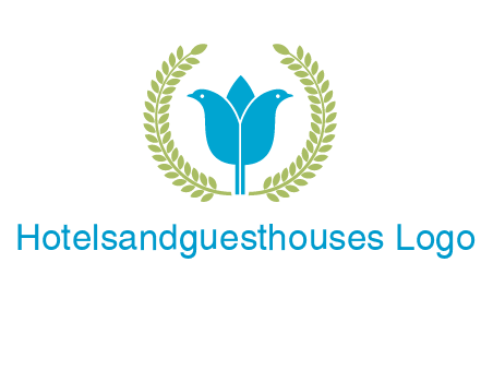 2 birds in leaf branch logo