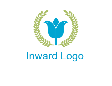 2 birds in leaf branch logo