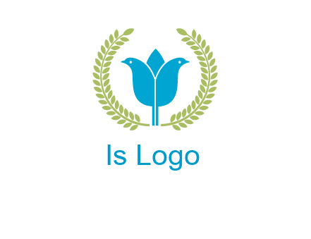 2 birds in leaf branch logo