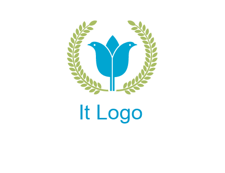 2 birds in leaf branch logo