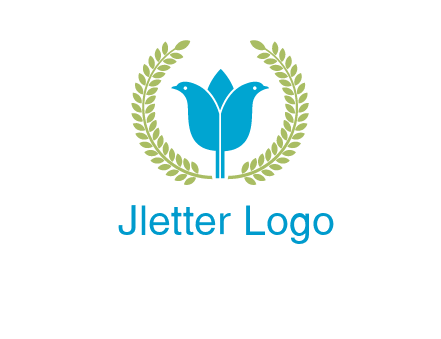 2 birds in leaf branch logo