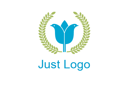 2 birds in leaf branch logo