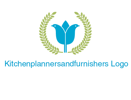 2 birds in leaf branch logo