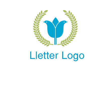2 birds in leaf branch logo