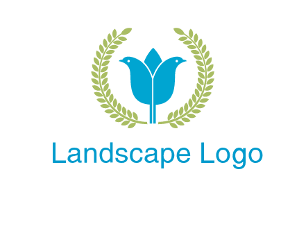 2 birds in leaf branch logo