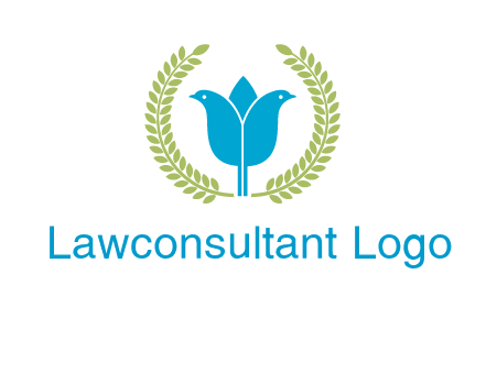 2 birds in leaf branch logo