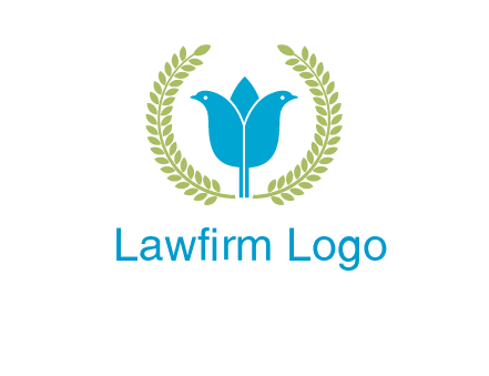 2 birds in leaf branch logo