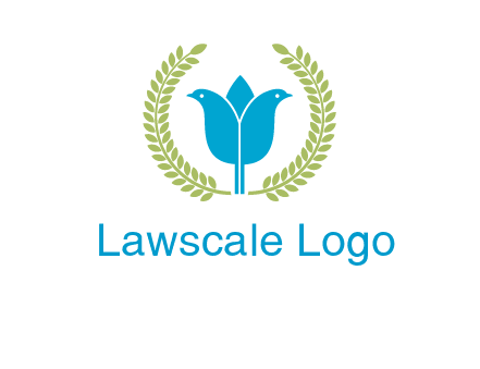 2 birds in leaf branch logo