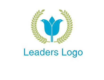 2 birds in leaf branch logo